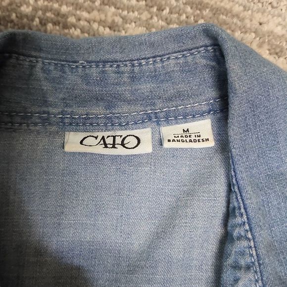 Cato brand denim cropped sleeve shirt - Picture 7 of 9